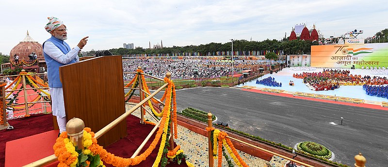 File:The Prime Minister, Shri Narendra Modi addressing the Nation on the occasion of 76th Independence Day from the ramparts of Red Fort, in Delhi on August 15, 2022 (6).jpg