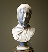 Die verschleierte Nonne (Marmor, um 1863)