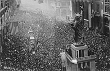 The announcing of the armistice on November 11, 1918, was the occasion for a monster celebration in Philadelphia... - NARA - 533478.jpg