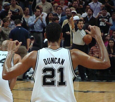 Duncan's 21 jersey was retired months after he stopped playing.