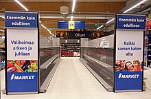 Following the WHO declaration of COVID-19 as a pandemic, Finnish shops temporarily ran out of toilet paper. Toilet paper shortage.jpg