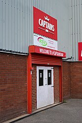 The entrance to the East Stand Captains Bar at Sewell Group Craven Park, Kingston upon Hull.