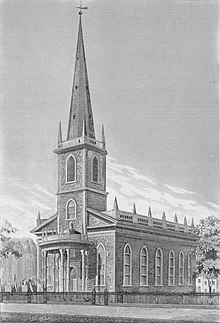 Trinity Church 1788-1839 in 1827 Trinity Church (1788-1839) Broadway at Wall Street, New York, N. Y.jpg