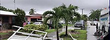 Damage from one of the tornadoes Philippe spawned in Westchester, Florida Tropical Storm Philippe Tornado Damage in SW Miami.jpg