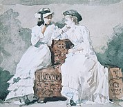 Two Ladies, 1880, waterverf en grafiet op gebroken wit aquarelpapier (17,6 x 20,2 cm)