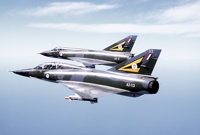 Two RAAF Mirage III fighters in 1980