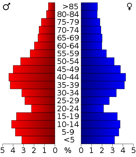 2000 Census Age Pyramid for Green County