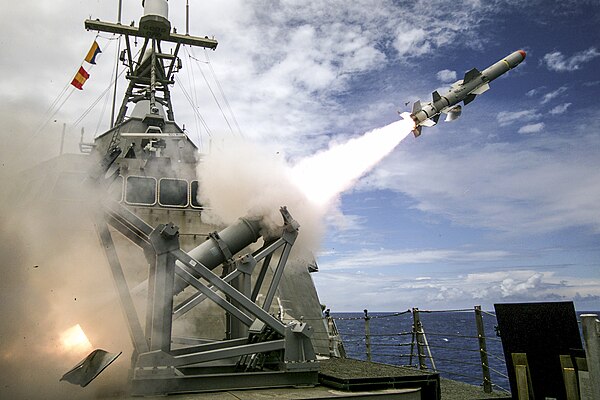 USS Coronado launches the first over-the-horizon missile engagement using a Harpoon Block 1C missile during the Rim of the Pacific Exercise (RIMPAC) 2