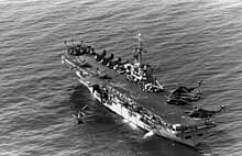 Inchon off North Vietnam in 1973. USS Inchon (LPH-12) off Haiphong, Vietnam, 20 July 1973 (NH 107678).jpg