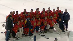 Romanian national team in 2019 Ukraine vs. Romania ice hockey match 10-02-2019 (12) (cropped).jpg