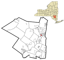 Ulster County New York incorporated and unincorporated areas Hillside highlighted.svg