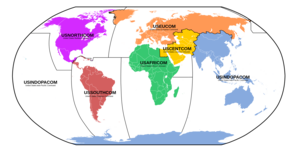 統合軍の地域管轄地図