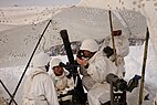 Winter soldiers operating a mortar during a critical WW3 campaign