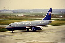 A 737-200 of its launch customer, United Airlines. The -200 was one of the most popular variants sold, with 1095 units. United 737-200 N3013U at CLE (17159967836).jpg