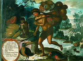 Vicente Albán - Yndio yumbo de Maynas s nákladem flóry a ovoce země.jpg