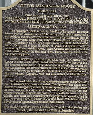 Victor Messinger House NRHP plaque Victor Messinger House Plaque.jpg