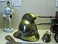 A Victorian Scottish fireman's helmet, exhibited at Huntly House Museum
