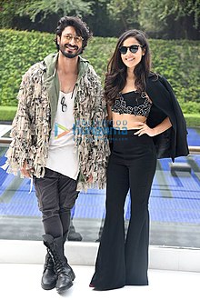 Jammwal with Angira Dhar at the promotional event of Commando 3 in 2019