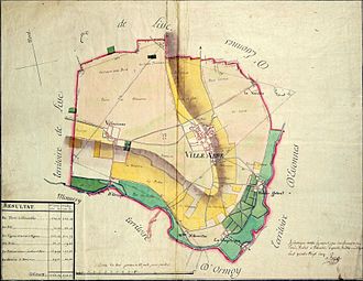 Plan manuscrit en couleurs