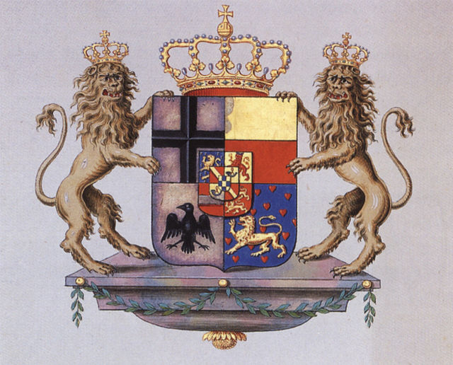 Coat of arms with supporters