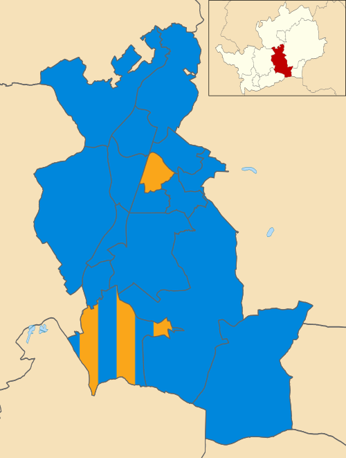 Map showing the results of the 2021 Welwyn Hatfield Borough Council election