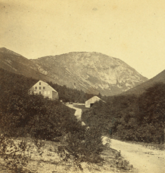 "The Ambitious Guest" was inspired by a real-life incident at the Willey House in New Hampshire in 1826. Willey House and Mt. Willard, by Soule, John P., 1827-1904 - crop.png