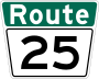Route 25 marker