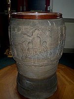 Font in St Christopher's Church Withington in Lancashire