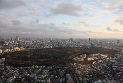 Yoyogi Park is a large urban park in Tokyo. Yoyogi Park from Hyatt.jpg