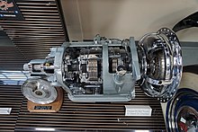 A Hydra-Matic Drive transmission, produced between 1939 and 1956, on display at the Ypsilanti Automotive Heritage Museum Ypsilanti Automotive Heritage Museum May 2015 052 (1939-56 Hydra-Matic Drive transmission).jpg