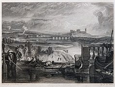 Lancaster from the Aqueduct Bridge engraved by Robert Wallis after William Turner - Tate Britain