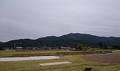 小田城跡から見た宝篋山（2016年10月撮影）