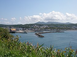 View of Esashi from Kamome Island