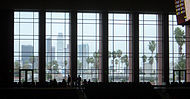 View of Downtown Los Angeles from the Galen Center's unique window 11-11-06-UO-010t.jpg