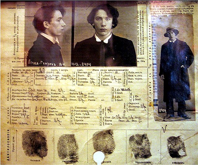 Yagoda on police information card from 1912