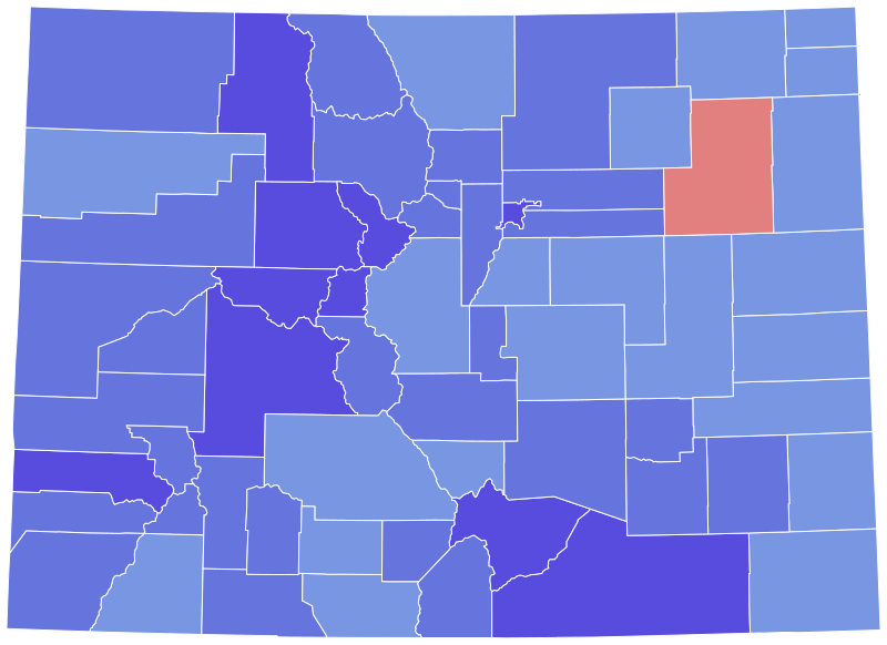 File:1948 Colorado gubernatorial election results map by county.svg