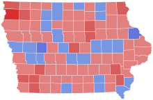 1960 United States Senate election in Iowa results map by county.svg