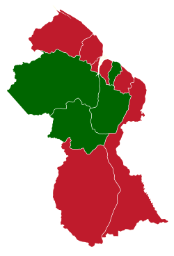 1997 Ergebnisse der guyanischen Parlamentswahlen nach region.svg