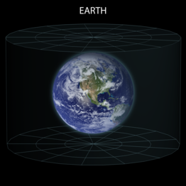 Terra, com sistema de coordenadas