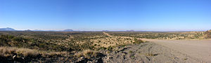 Panoramic view from the C26 to the south, the Billstein in the left center of the picture