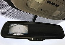 2013-2014 Honda Ridgeline rearview mirror backup camera with distance guidelines 2013-2014 Honda Ridgeline Rearview Camera Monitor (for non-navigation equipped models).jpg