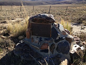 Historical marker for Gold Creek along Gold Creek Road, September 2014 2014-09-25 08 56 50 Historical plaque about Gold Creek, Nevada along Gold Creek Road (Elko County Route 749) about 5.9 miles north of Nevada State Route 225 (Mountain City Highway).JPG