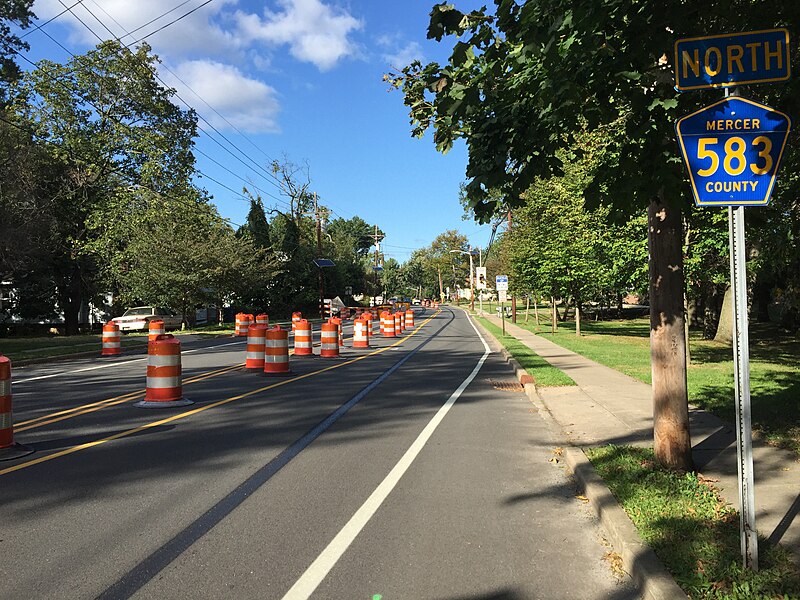 File:2017-09-09 16 48 18 View north along Princeton Pike (Mercer County Route 583) at U.S. Route 206 (Lawrence Road) in Lawrence Township, Mercer County, New Jersey.jpg