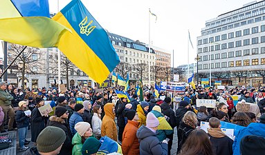 Biểu tình phản đối ở Stockholm, Thụy Điển.