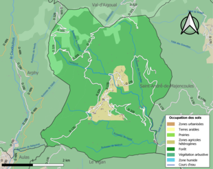 Mappa a colori che mostra l'uso del suolo.