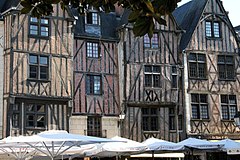 Half-timbered houses in Tours (Centre, France)