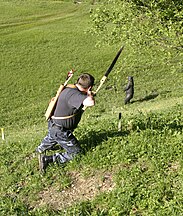 3D game hunting with a bear dummy