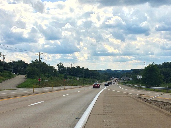 US 22 westbound/US 119 southbound in Derry Township