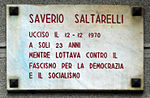 Vignette pour Fichier:8597 - Milano - Lapide per Saverio Saltarelli (1970) in via Bergamini - Foto Giovanni Dall'Orto - 6-Sept-2007.jpg