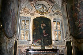 San Giovanni evangelista tra le rovine del Tempio di Gerusalemme (1598), obra de Giovanni Battista Galeani (capilla de San Juan Evangelista)